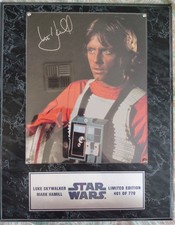 Mark Hamill Signed Star Wars Luke Skywalker 8x10 Photo Plaque #401/770 COA picture