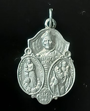 Vtg. Father Baker 3-Way Medal - Our Lady of Victory - Aluminum - Made in France picture