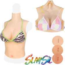 Realistic C-G Cup Fake Boobs For Crossdresser Silicone Breast Forms Breast Plate picture