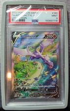2022 POKEMON SWORD & SHIELD LOST ORIGIN #180 FULL ART/AERODACTYL V PSA 9 picture
