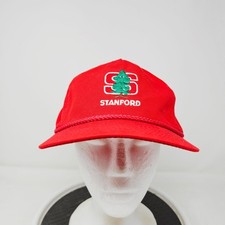 Vintage Stanford University Trucker Hat Rope Adjustable 80s NCAA Red picture