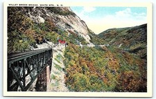 Willey Brook Bridge, White Mts, NH Vintage Postcard picture