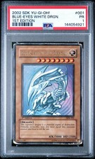 2002 YuGiOh SDK-001 Blue-Eyes White Dragon 1st Edition Starter Deck Kaiba PSA 1 picture