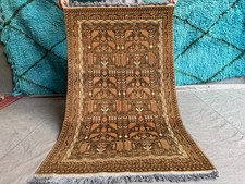 2x4 Terracotta Afghan Baluchi Rug Hand Knotted Floral Tribal Wool Carpet picture
