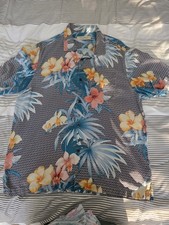 Tommy Bahama Men's Short Sleeve L  Black/Blue/Floral - 100% Silk picture