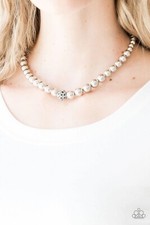 Paparazzi High Stakes Fame Silver Necklace with Earrings picture