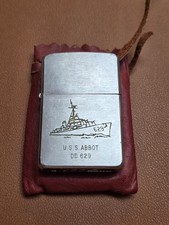 Vintage Zippo Lighter U.S.S. Abbot (DD-629) 1950 - 1957 PAT. 2517191 picture