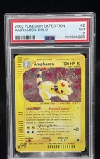Ampharos Holo #2 Expedition 2002 Pokemon PSA 7 w Swirl ⚡️🌀 picture