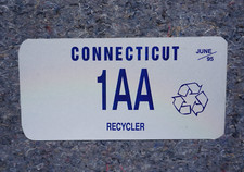 1995 Connecticut RECYCLER License Plate Test Prototype Sample? picture