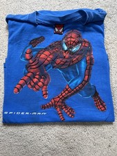 VTG Y2K Spiderman Shirt Large Blue 2002 Spider-Man Movie Promo Great Shape picture