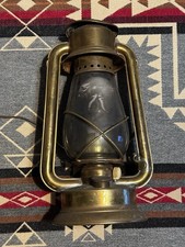 Vintage HS&B Co Brass Hurricane Lantern Electric Railroad Lamp O.V.B. picture