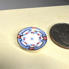 Teresa Welch Signed 1982 Artisan Porcelain Miniature Plate Dollhouse 1:12 picture