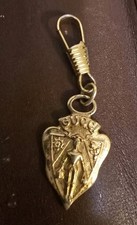 VINTAGE GUCCI KNIGHT CREST GOLD METAL ZIPPER CHARM picture