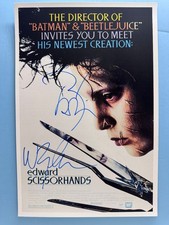 EDWARD SCISSORHANDS MOVIE POSTER 11x17 SIGNED by 2 AUTHENTICATED with COA picture