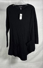 Olivia & Grace Women's Black Tunic Sweater Rayon Blend Pockets NWT Sz L picture