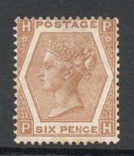 GB QV SG122a 6d Chestnut Plate 11 Fine Mint Hinged Cat £600 picture