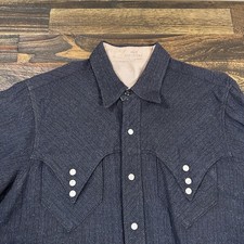 Rare VTG 50s MILLER Western Wear Sawtooth Triple Snap Shirt M Special Pattern picture