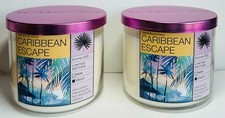 *NEW* CARIBBEAN ESCAPE VAULT  ~ 2PK ~ 3 Wick CANDLE  ~ Bath & Body Works picture