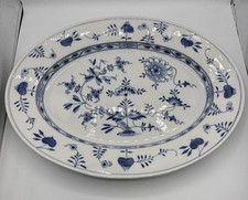 Antique Blue Onion Oval Serving Platter -18