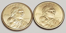2000 P & D Sacagawea Dollar Coin Set (2 Coins) AVE CIRCULATED **FREE SHIPPING** picture