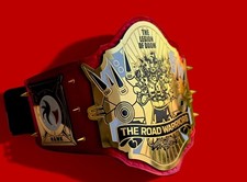 THE ROAD WARRIORS Champions Belt,Real Leather, Adult Size,Gold Plated,2MM... picture