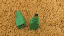 2 x Genuine  Microsoft PS/2 Male to USB Female Adapter Converter picture