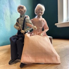 Rena's Vintage Dough Originals Handmade Dolls Grandma Grandpa From the Ozarks picture