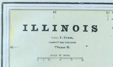 Vintage 1891 ILLINOIS Map 11