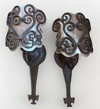 Pair Antique Spanish Revival 1920 Wall Sconce Mica Shades From San Francisco  picture