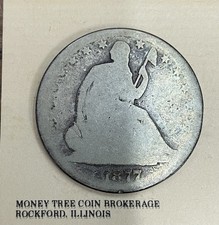 1877-P Seated Liberty Half Dollar, AG Grade, 90% Silver picture