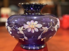 Fenton 1998 Royal Purple Collection Colonial Scroll Squat Vase Ltd Ed #200/2950 picture