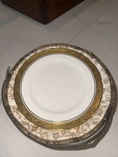 Aynsley Argosy 8360 Bone China Salad Dessert Plates Set of 12 Gold Filigree picture