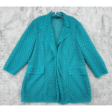 Carlisle Jacket 18 Blazer  Lace Semi Sheer Snap Career Feminine Snap Pockets picture