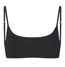 Skims Everyday Cotton Scoop Bralette, Onyx Size Small picture
