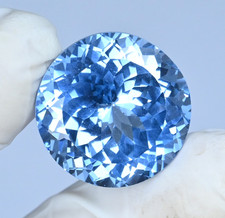 45.80 Ct Flawless Natural Namibian Blue Jeremejevite Round Certified Gemstone picture