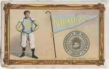 ~University of MICHIGAN 1909-11 T6 Murad College Series FOOTBALL Card 8”X5”~ picture