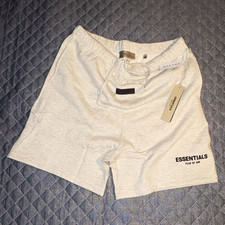 Essentials Fear of God Men's Gray Fleece Drawstring Sweat Shorts Pockets M picture