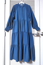 teal henley tiered long dress M picture