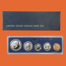 1966 SMS Special Mint Set ~ Original Box and Plastic Holder ~ 5 Coin US picture