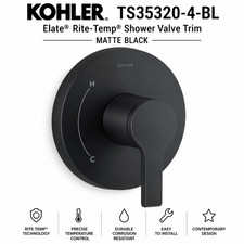 Kohler K-TS14423-4-BL Elate Valve Trim - Black picture