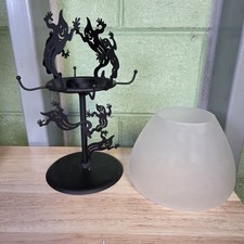 PartyLite Shadowdancers Ghost Tea Light Lamp P7797 Halloween Candle Holder Glass picture