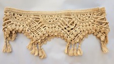 Antique French Lace VTG. Passementiere Crochet Tassel FRINGED ARCH & FAN Edging picture