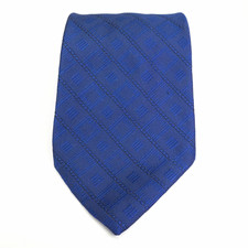 Vintage Sears The Men’s Store Navy Blue Geometric Woven Polyester Tie picture