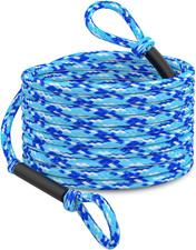 60FT 6K Boat Tow Rope for Tubing, 1-6 Riders Heavy Duty Floating Tube Tow Rope picture
