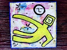 e9Art 4x4 'there's safety in solitude' outsider art brut childlike primitive picture