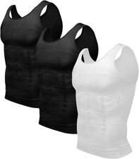 Men3-1 Pack Body Shaper Slimming Belly Vest Compression Shirt Tank Tops Shapewea picture