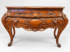 Antique French Carved Wood Console Table Ornate Rococo Baroque Style picture
