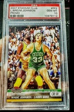 🌟🏀 LARRY BIRD MAGIC JOHNSON 2007 STADIUM CLUB PROMO🌟ESPN 30&30🌟PSA10🌟READ🌟 picture