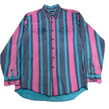 VTG Wrangler Brush-popper Western Shirt Men's XL 17-17 1/2 picture