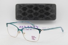 NEW JIMMY CRYSTAL NEW YORK CANCUN AQUA BLUE GOLD AUTHENTIC EYEGLASSES 53-16 picture